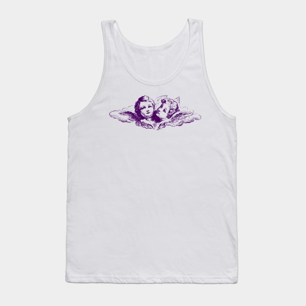 Vintage Cupid Angel Cherubs In Cloud Engraving Tank Top by FlashMac